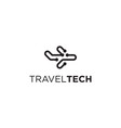 travel technology logo design concept vector image vector image