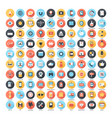 long shadow web icons vector image