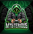 mysterious gamer esport mascot logo design vector image