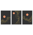 set of creative minimalist modern line art vector image
