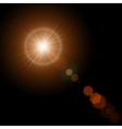 summer sun with realistic lens flare lights vector image