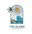 tropical island logo vector image