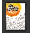 pizza restaurant sketch menu food cafeteria vector image