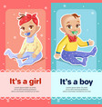 its a boy and a girl for newborn baby shower vector image