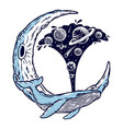 whale and universe vector image vector image