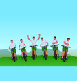 cyclists group 01 vector image vector image