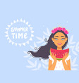 girl watermelon vector image