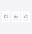 science and education - line design style banners vector image