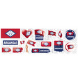 set flags american state vector image vector image