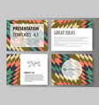 set of business templates for presentation slides vector image vector image