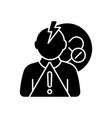 side effects risk black glyph icon vector image vector image