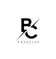 bc b c letter logo design with a creative cut vector image