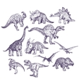 dinosaurs drawings set vector image vector image