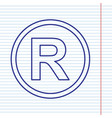 registered trademark sign navy line icon vector image