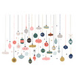 christmas balls decorative winter season toys vector image vector image