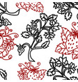 strawberry fruit pattern seamless template vector image vector image