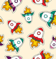 rocket ship patch icon pattern in hand drawn style vector image