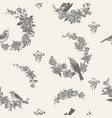 seamless floral pattern with birds vector image