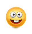 yellow smile face cute icon vector image vector image
