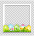 empty photo frame template with easter eggss vector image