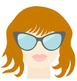 fashion red woman face sexy nude lips sunglasses vector image
