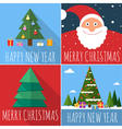 flat design christmas card set vector image vector image