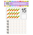 learning numbers for kids handwriting practice vector image