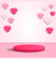 realistic round luxury display podium mockup vector image vector image