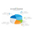 infographic 5 steps 3d pie chart diagram vector image
