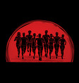 marathon runners group of people running vector image vector image