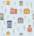 seamless pattern with winter houses vector image vector image
