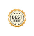 best choice golden badge and glossy metal label vector image