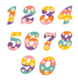 set of isolated funny groovy numbers vector image