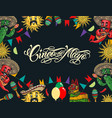 cinco de mayo banner on black background vector image