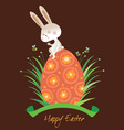 happy easter rabbit vector image vector image
