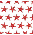 seamless pattern with red starfish vector image vector image