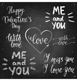 valentines day chalk calligraphy lettering set vector image