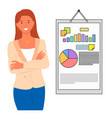 woman marketing manager making presentation vector image