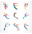 abstract people logo design gym fitness running vector image