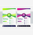 green and purple gradient vertical flyer template vector image vector image