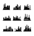 oil refinery and processing plant icons vector image vector image