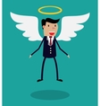 cartoon man character in business suit with wings vector image