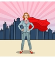 pop art confident business woman super hero vector image