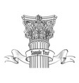 classic style column label arhitectural detail vector image