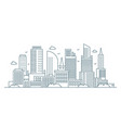 line modern urban big city panorama outline vector image