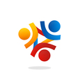 people group teamwork connect logo vector image