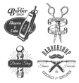 set of vintage barbershop emblems vector image