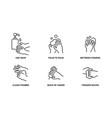 how to wash your hands properly line icons vector image vector image