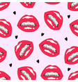 mouth with braces vector image