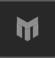 monogram initials tm or mt letters logo vector image vector image
